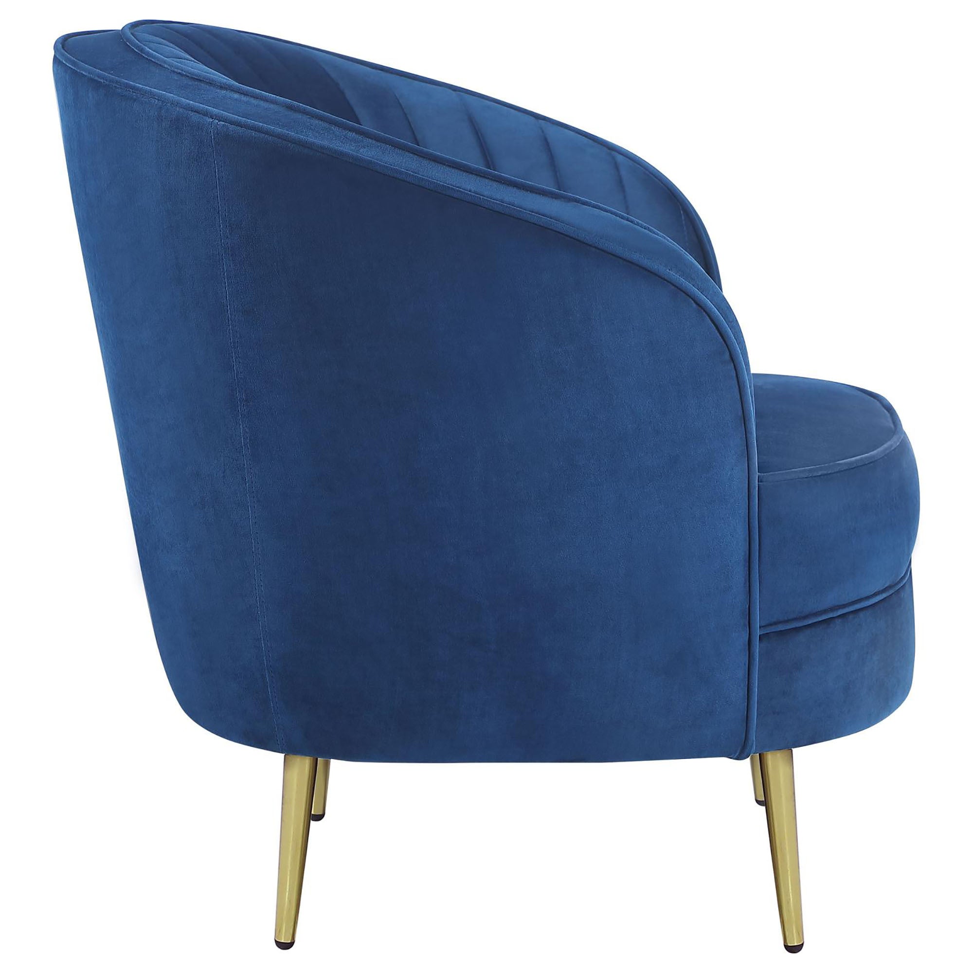 Blue Channel Tufted Chair
