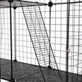 3 Tier Wire Cat Cage, Large Kennels Playpen With 3 Platforms, 3 Ramp Ladders And 4 Doors, Black Black Metal