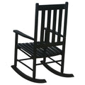 Black Slat Back Rocking Chair Black Primary Living Space Traditional Rocking Chairs Acacia Slat Back Wood