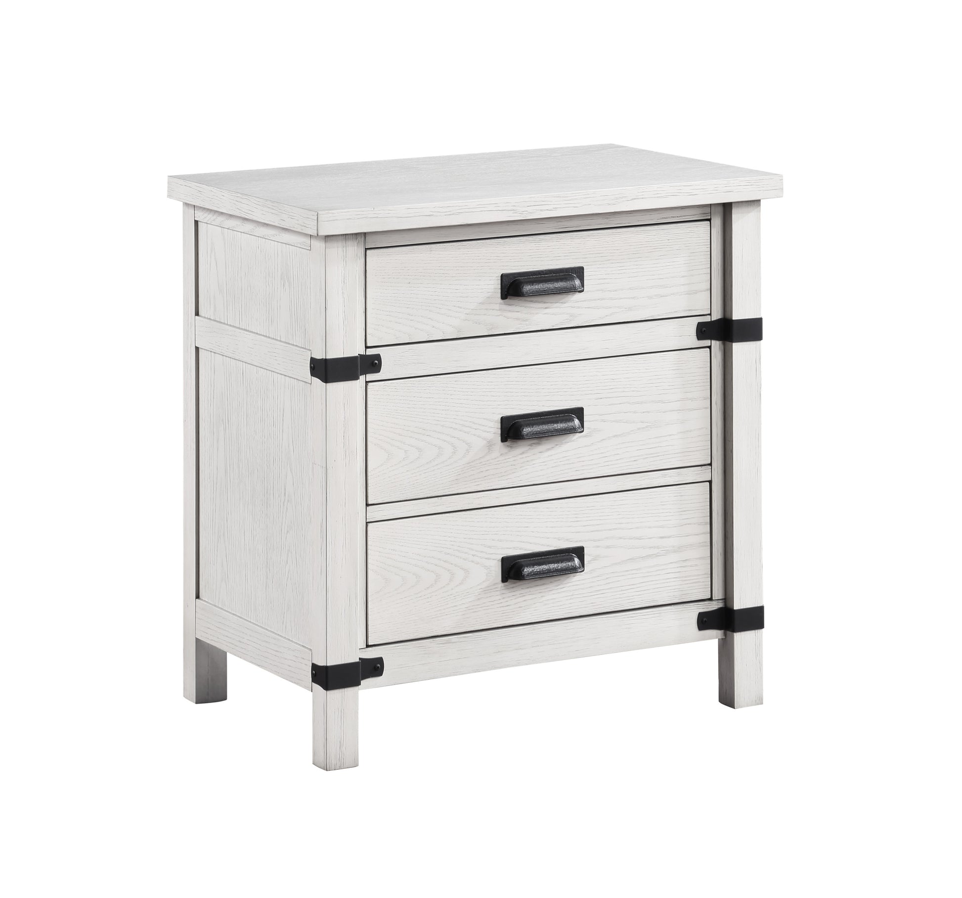 Loretta Modern Style 3 Drawer Night Stand Made With Wood In Antique White Antique White 3 Drawers Bedroom Bedside Cabinet Modern Drawers Antique Solid Wood Mdf Wood