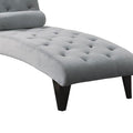 Grey Tufted Chaise Grey Primary Living Space Transitional Foam Upholstered