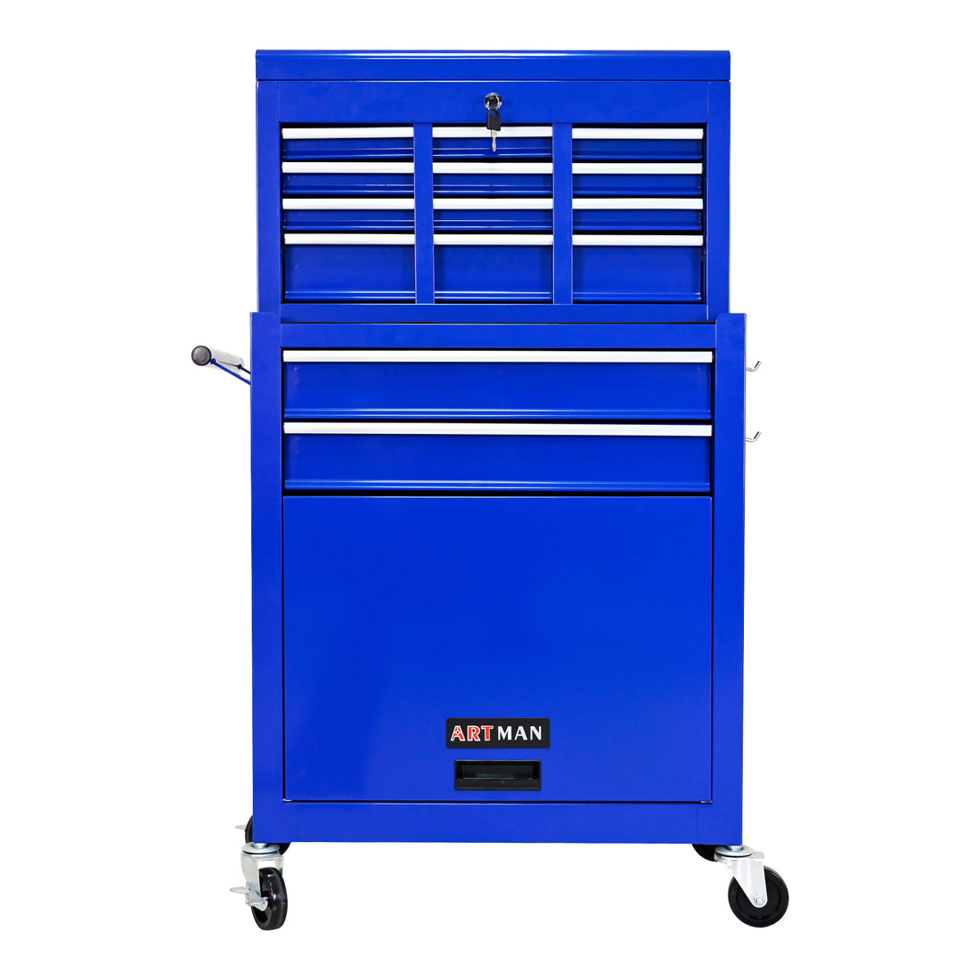 High Capacity Rolling Tool Chest With Wheels And Drawers, 8 Drawer Tool Storage Cabinet Blue Navy Blue Steel