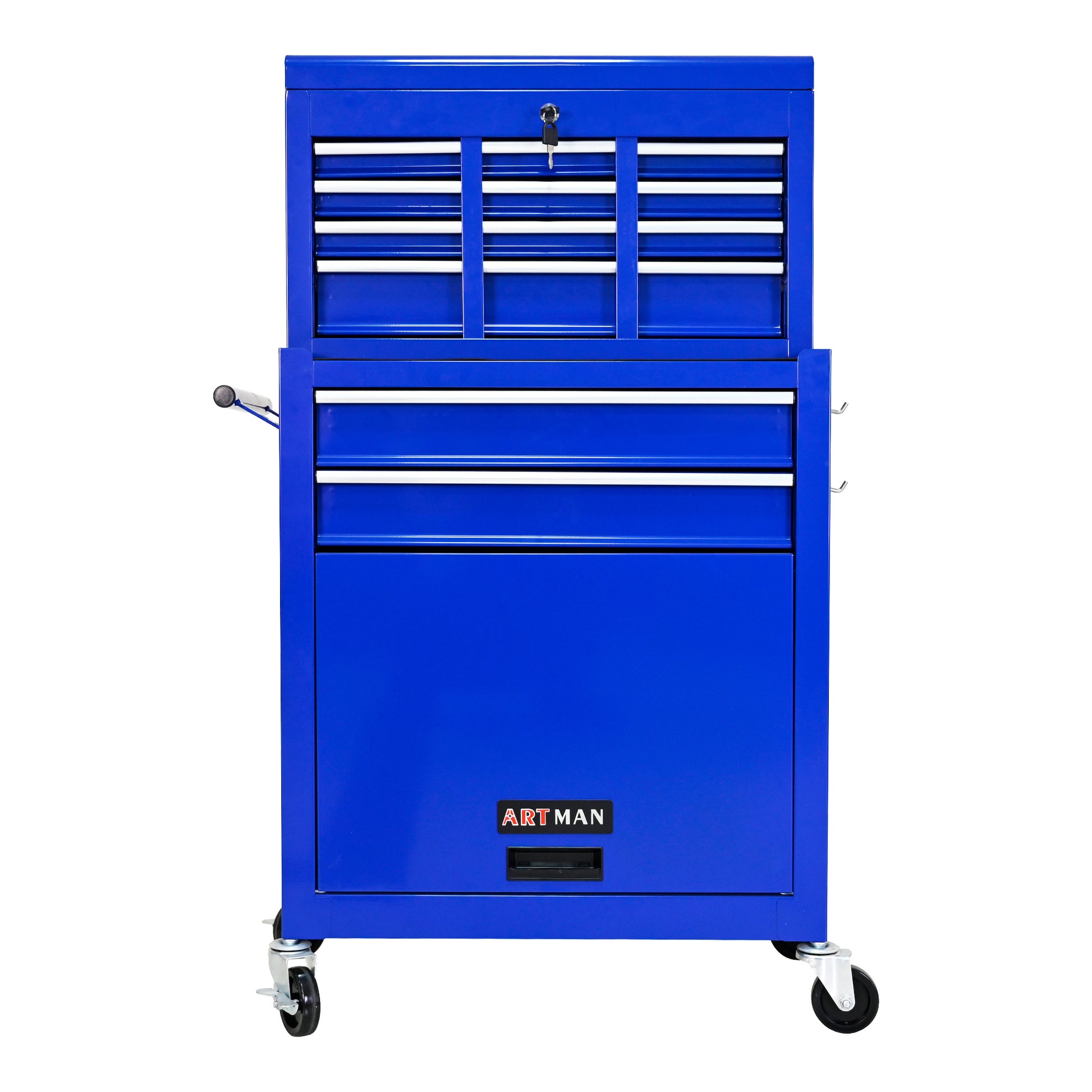 High Capacity Rolling Tool Chest with Wheels and navy blue-steel