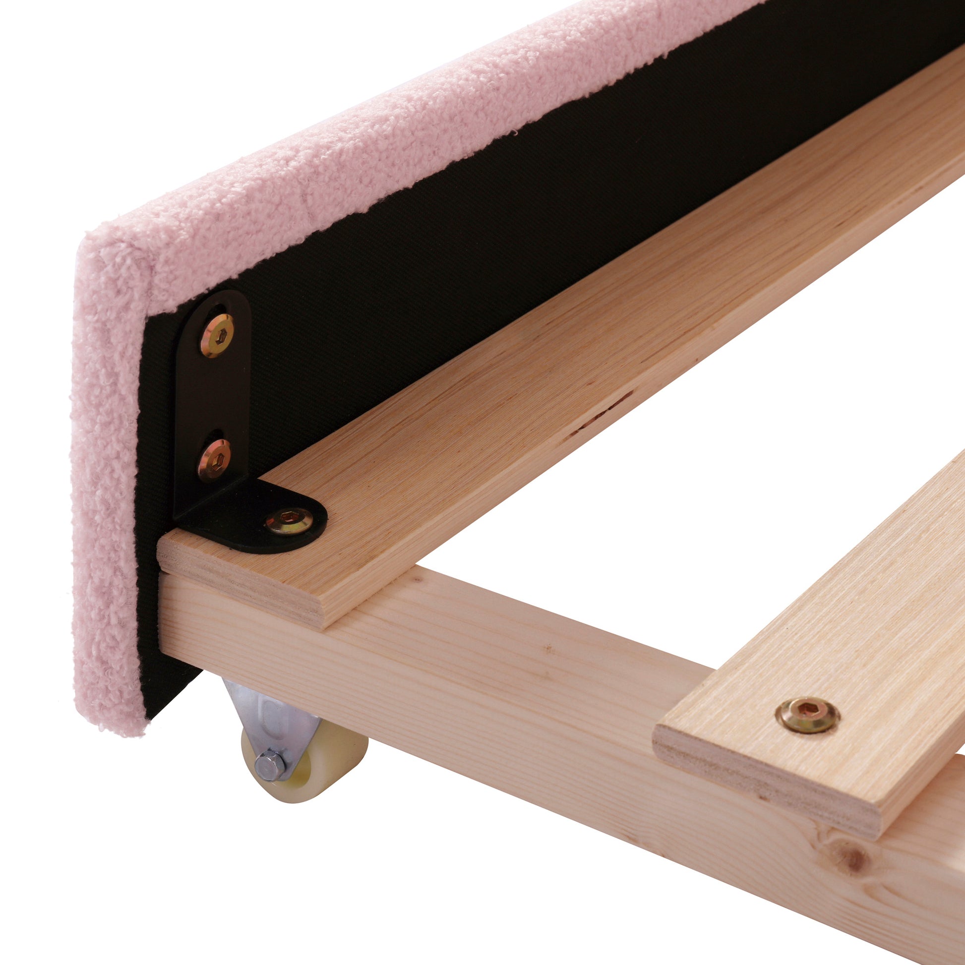 Full Size Upholstered Daybed With Storage Armrests, Trundle And Latest Integrated Bluetooth Audio System, Teddy Fleece, Pink Pink Fleece