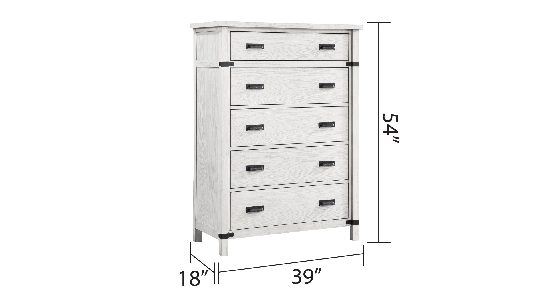 Loretta Modern Style 5 Drawer Chest Made With Wood In Antique White Antique White Bedroom Modern Solid Wood Mdf Wood