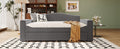 Full Size Upholstered Daybed With Storage Armrests, Trundle And Latest Integrated Bluetooth Audio System, Teddy Fleece, Gray Gray Fleece