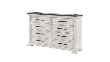 Transitional Style 8 Drawer Dresser Made With Wood In Antique White Antique White White Bedroom Transitional Solid Wood Mdf Wood