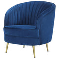 Blue Channel Tufted Chair Solid Blue Primary Living Space Contemporary,Modern Accent Chairs Solid Back Foam Upholstered