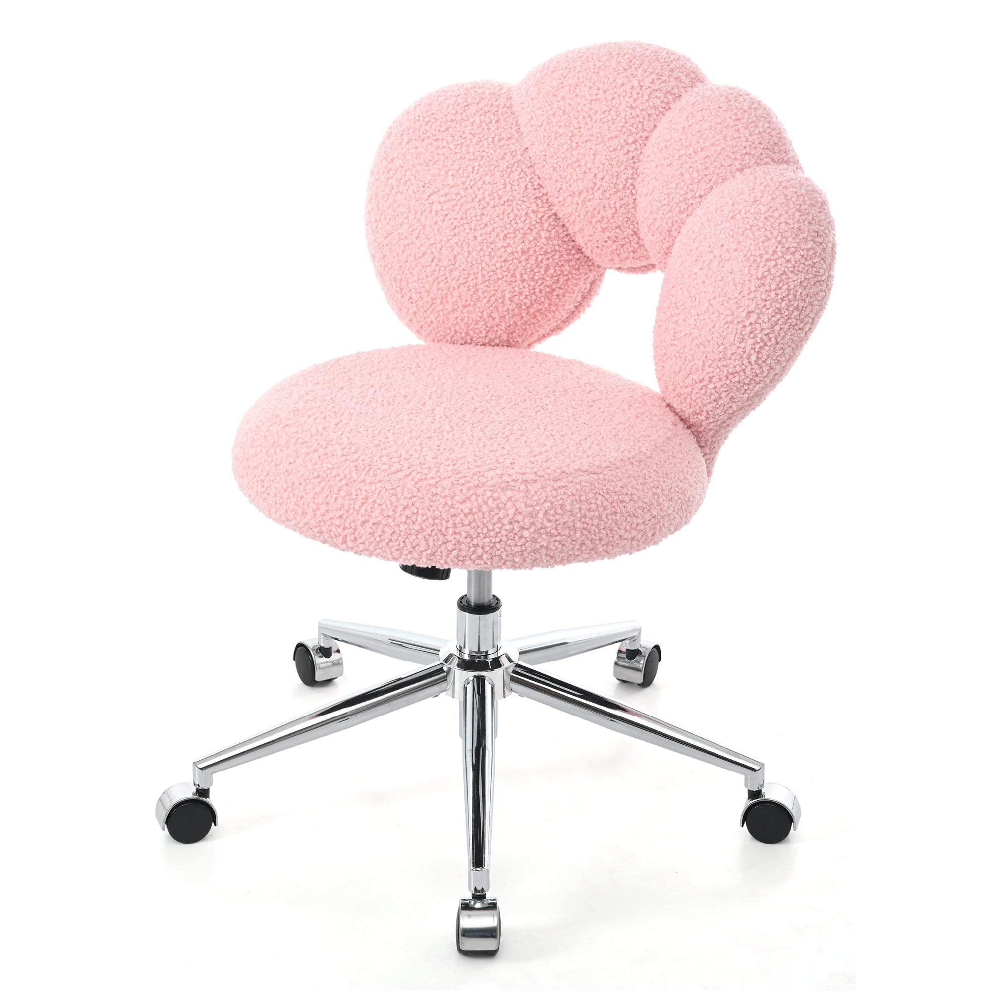 360 Swivel Height Adjustable,Swivel Chair,Teddy pink-teddy