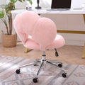 360 Swivel Height Adjustable,Swivel Chair,Teddy Fabric,Home Office Chair Pink Teddy