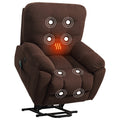 Power Lift Chair With Vibration Massage And Heating Functionrecliner Chair With Usb Charge Port And 2 Hidden Cup Holders Brownness A B C Brown Power Push Button Wood Soft Heavy Duty Cotton Wood