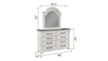 Transitional Style 4 Pc King Bedroom Set Made With Wood In Antique White Box Spring Required King Antique White Wood White 4 Piece Set Bedroom Bed Included,Dresser Included,Mirror