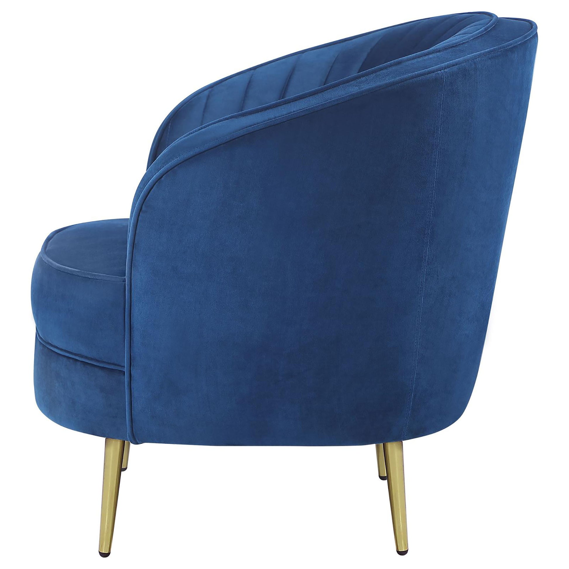 Blue Channel Tufted Chair Solid Blue Primary Living Space Contemporary,Modern Accent Chairs Solid Back Foam Upholstered