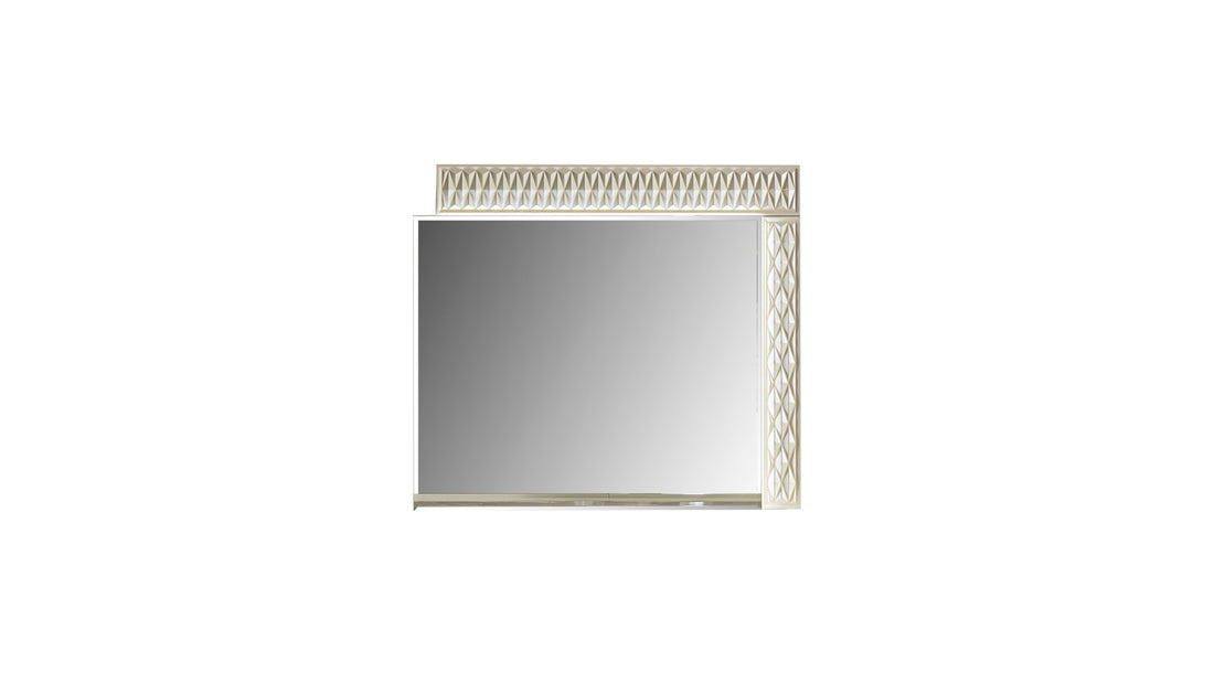 Delfano Modern Style Mirror Made With Wood In Beige Beige Bedroom Contemporary,Modern Mirror Included Solid Wood Mdf Wood