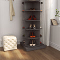 Grey 360 Rotating Shoe Cabinet 6 Layers Grey American Design,American Traditional,Antique Mdf