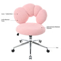 360 Swivel Height Adjustable,Swivel Chair,Teddy Fabric,Home Office Chair Pink Teddy