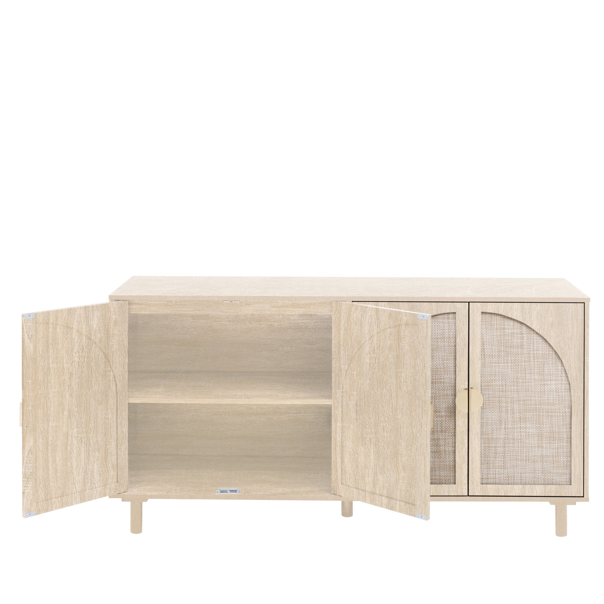 4 Door Cabinet, Suitable For Bedroom, Living Room, Study Natural Mdf