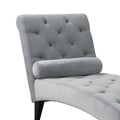 Grey Tufted Chaise Grey Primary Living Space Transitional Foam Upholstered