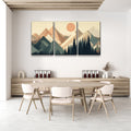 3 Panels Framed Abstract Wood Grain Boho Style Mountain & Forest Canvas Wall Art Decor,3 Pieces Mordern Canvas Decoration Painting For Office,Dining Room,Living Room, Bedroom Decor Ready To Hang Rectangle Framed Multicolor Oversized 41In Canvas Nature