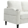 United Storage Sofa Living Room Sofa Cozy Sectional Sofa Beige Chenille 3 Seat