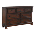 Classic Transitional Dresser Of 7 Drawers Brown Cherry Finish Birch Veneer Hidden Drawer Bun Feet Bedroom Traditional Furniture Brown Mix Bedroom Classic,Traditional,Transitional Wood