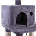 Multi Level Cat Condo With Hammock & Scratching Posts For Kittens Tall Cat Climbing Stand With Plush Toys Light Gray Light Gray Particle Board