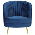 Blue Channel Tufted Chair Solid Blue Primary Living Space Contemporary,Modern Accent Chairs Solid Back Foam Upholstered