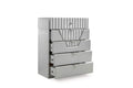 Da Vinci Modern Style 5 Drawer Chest Made With Wood In Gray Gray Bedroom Contemporary,Modern Solid Wood Mdf Wood