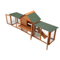 Large Wooden Rabbit Hutch Indoor And Outdoor Bunny Cage With A Tray And Runs For Small Animals, Orange Orange Wood