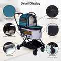 Automatic Folding Double Decker Pet Trolley, Separate Pet Trolley Lightweight Small And Medium Dog Cat Dog Trolley Dark Green Oxford Fabric