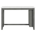 3 Piece Counter Height Dining Table Set With Built In Storage Shelves, One Faux Marble Top Dining Table And 2 Counter Chairs With Footrest,Grey Grey Mdf