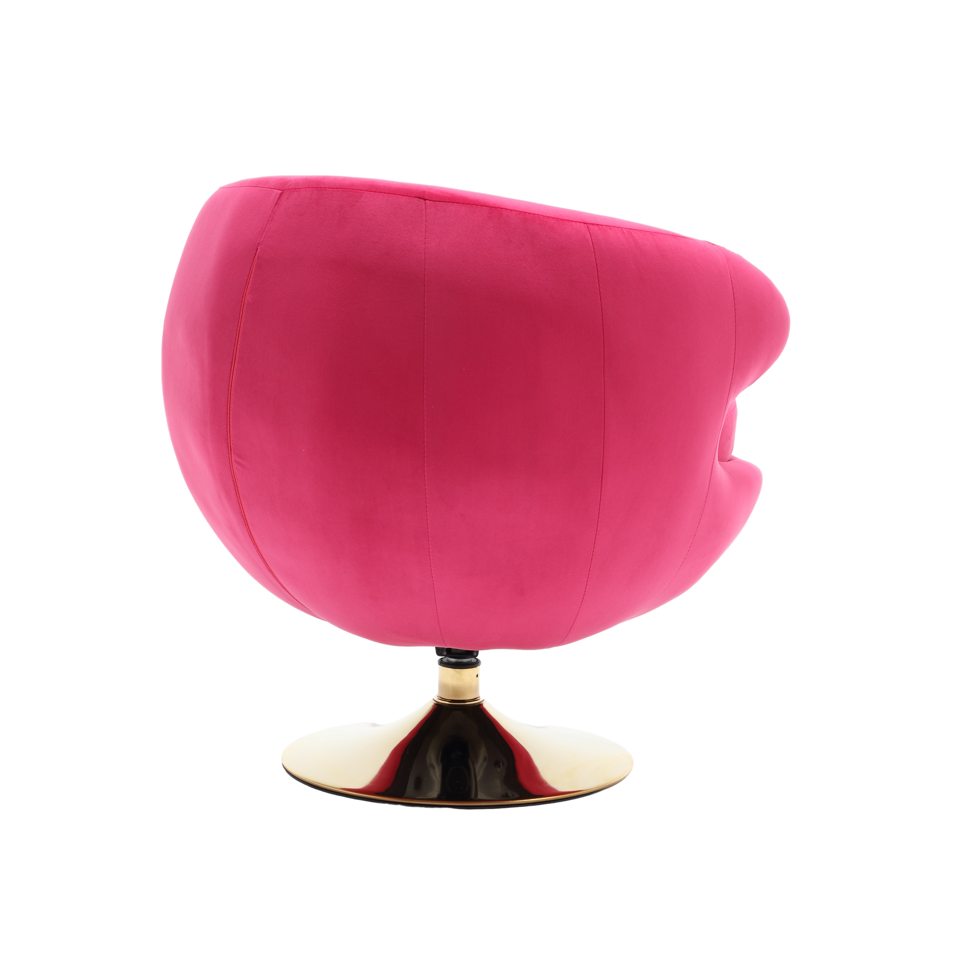 360 Degree Swivel Cuddle Barrel Accent Chairs, Round Armchairs With Wide Upholstered, Fluffy Fabric Chair For Living Room, Bedroom, Office, Waiting Rooms Rose Red Velvet