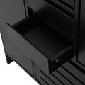 Multi Functional Shoe Cabinet With Wall Cabinet, Space Saving Design Foyer Cabinet With 2 Flip Drawers, Versatile Side Cabinet For Hallway, Black Black Primary Living Space Particle Board