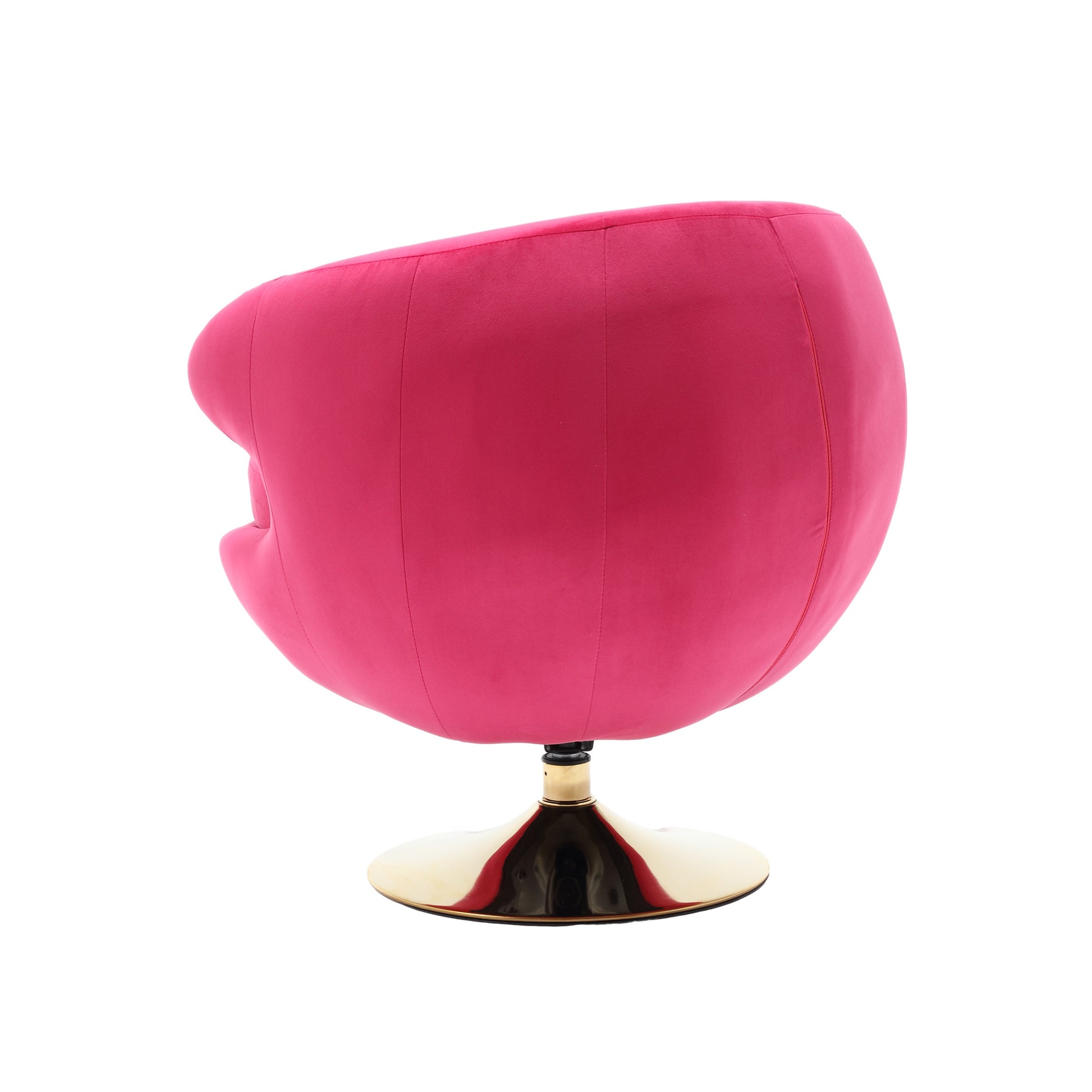 360 Degree Swivel Cuddle Barrel Accent Chairs, Round Armchairs With Wide Upholstered, Fluffy Fabric Chair For Living Room, Bedroom, Office, Waiting Rooms Rose Red Velvet