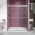 62'' 66'' W x 76'' H Double Sliding Frameless Shower brushed nickel-stainless steel