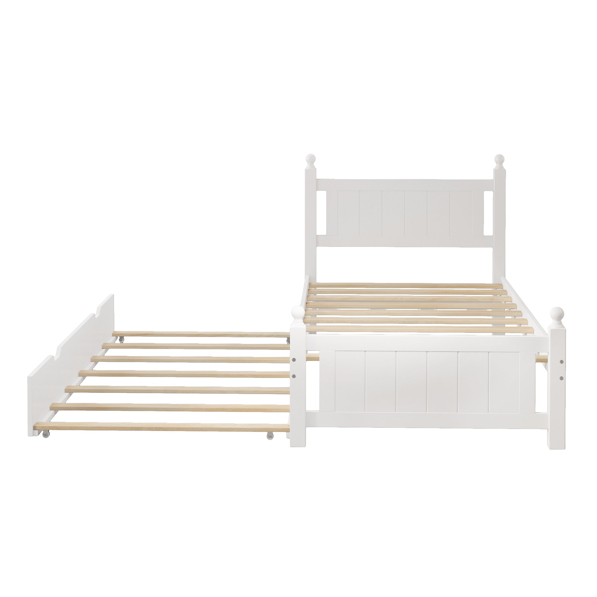 Twin Size Solid Wood Platform Bed Frame with trundle box spring not