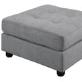 Claude Dove Tufted Ottoman Wood Primary Living Space Grey Solid Rubberwood Tray Top Grey Chenille Backless Casual Square Armless Foam Upholstered