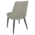 Light Grey Tufted Dining Chair Set Of 2 Grey Dining Room Glam Dining Chairs Solid Back Foam Upholstered