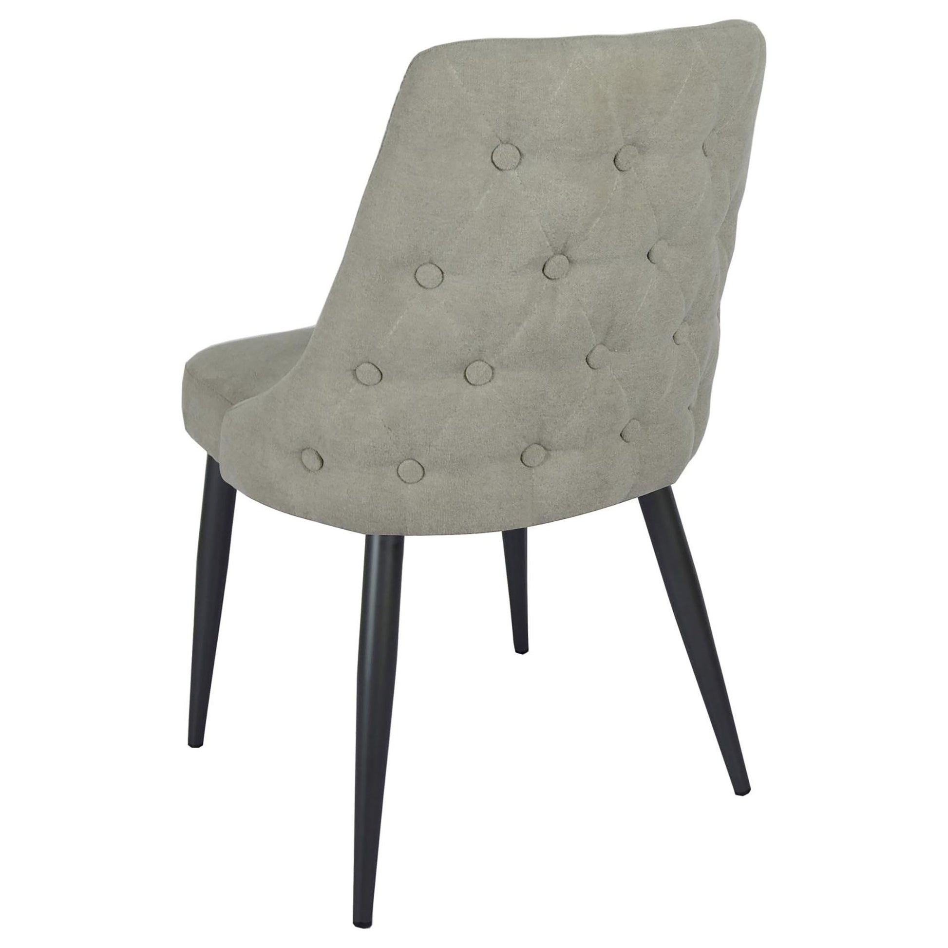 Light Grey Tufted Dining Chair Set Of 2 Grey Dining Room Glam Dining Chairs Solid Back Foam Upholstered