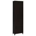 Cappuccino Media Tower With Shelf And Drawer 4 Brown Standard Horizontal Primary Living Space Closed Back Wood Contemporary,Modern Rubberwood Wood