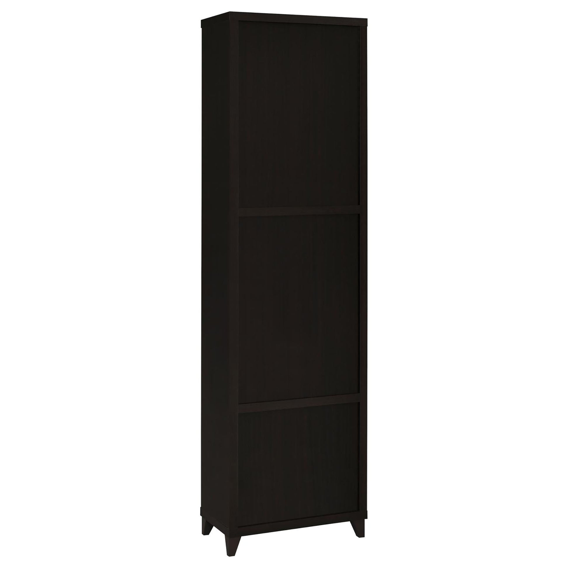 Cappuccino Media Tower With Shelf And Drawer 4 Brown Standard Horizontal Primary Living Space Closed Back Wood Contemporary,Modern Rubberwood Wood