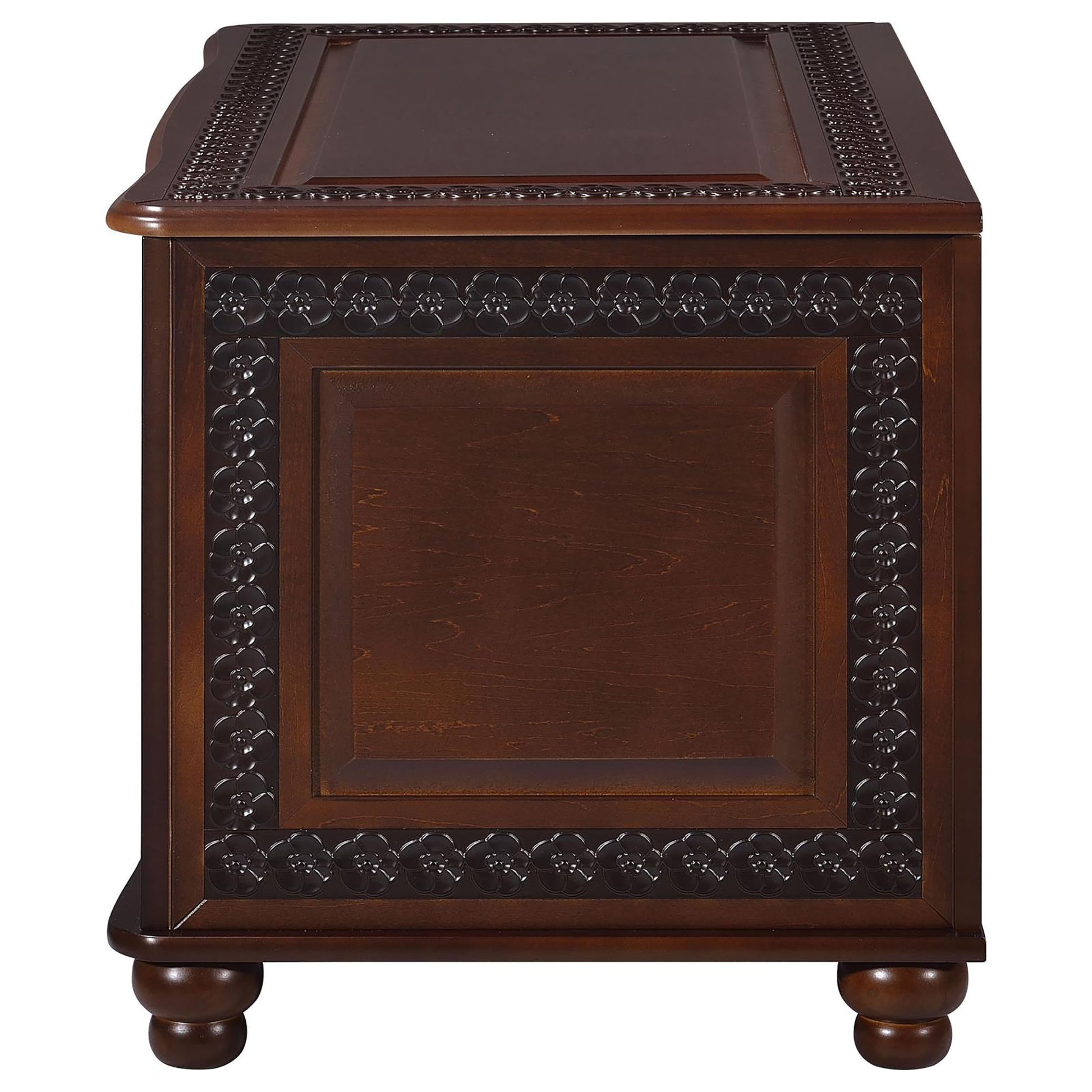 Deep Flip Open Storage Cedar Chest Brown Primary Living Space Traditional Rubberwood Wood