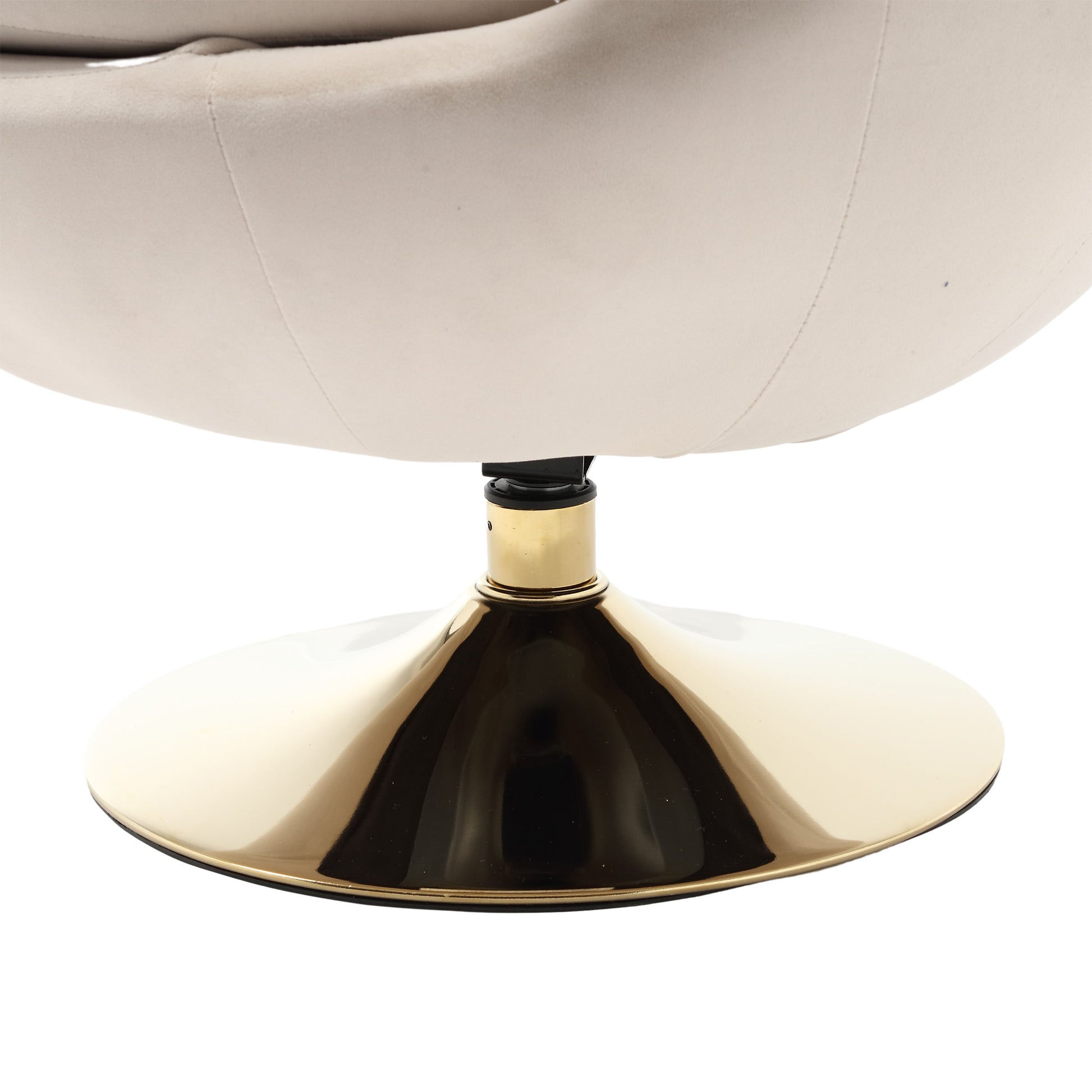 360 Degree Swivel Cuddle Barrel Accent Chairs, Round Armchairs With Wide Upholstered, Fluffy Fabric Chair For Living Room, Bedroom, Office, Waiting Rooms Beige Velvet