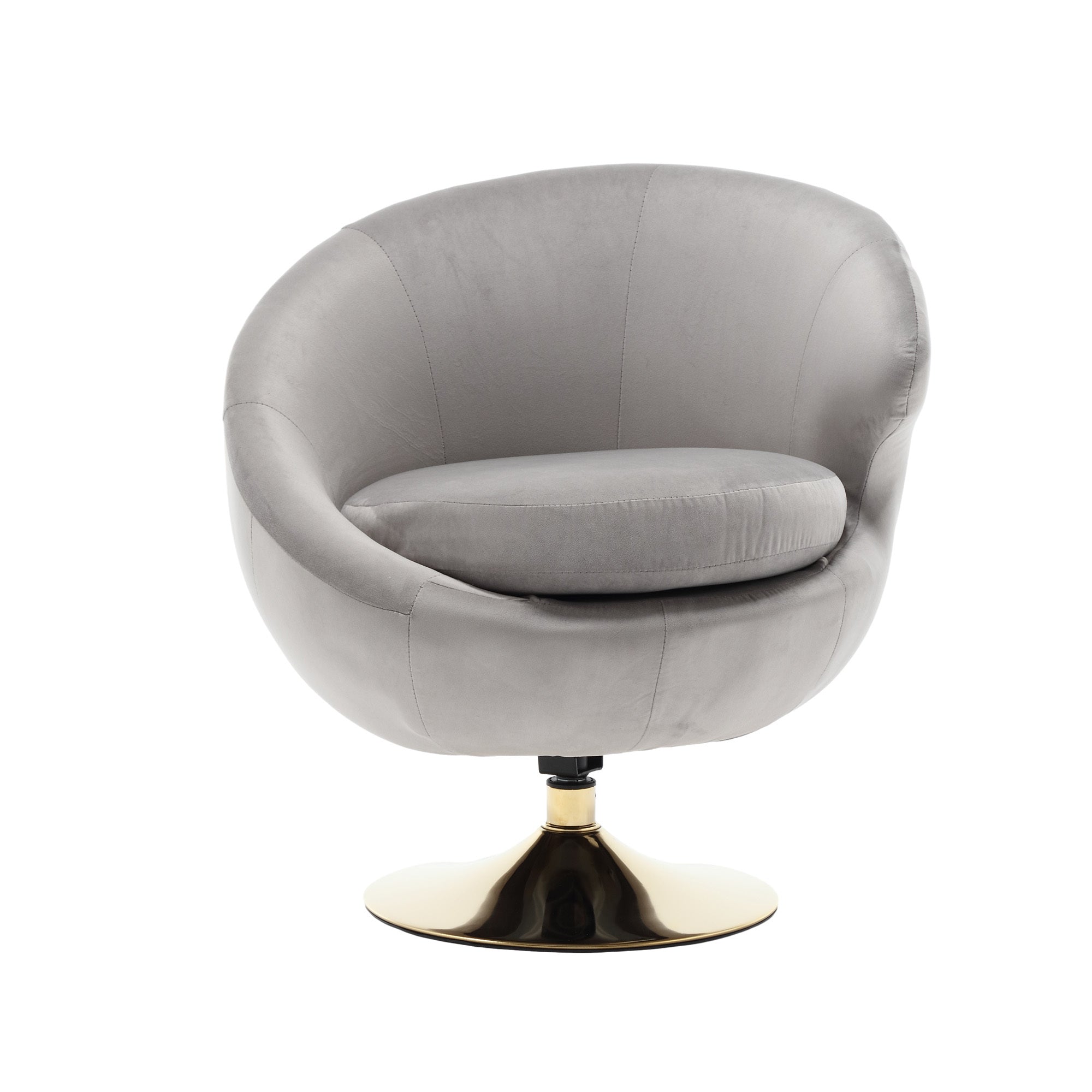 360 Degree Swivel Cuddle Barrel Accent Chairs, Round gray-velvet
