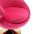 360 Degree Swivel Cuddle Barrel Accent Chairs, Round Armchairs With Wide Upholstered, Fluffy Fabric Chair For Living Room, Bedroom, Office, Waiting Rooms Rose Red Velvet