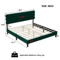 King Bed Frame With Headboard,Sturdy Platform Bed With Wooden Slats Support,No Box Spring,Mattress Foundation,Easy Assembly Green Green Wood