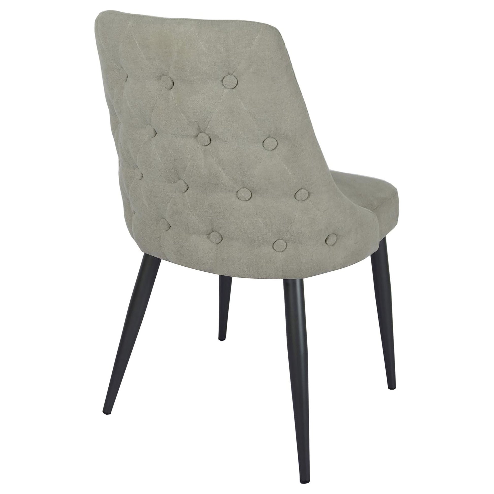 Light Grey Tufted Dining Chair Set Of 2 Grey Dining Room Glam Dining Chairs Solid Back Foam Upholstered