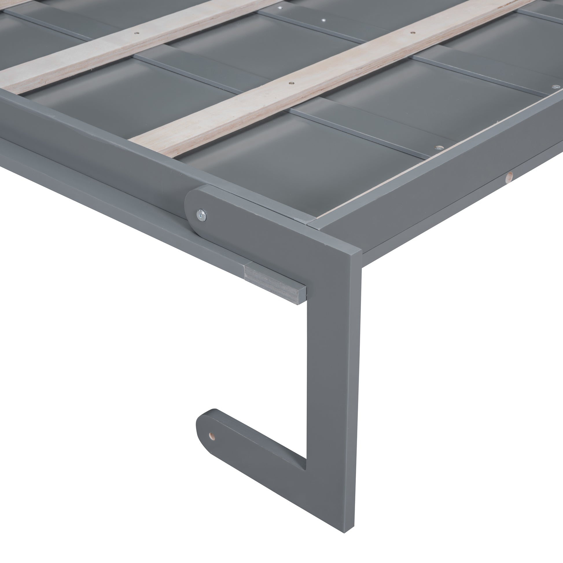 Queen Size Murphy Bed Wall Bed With Cushion,Gray Queen Gray Mdf Lvl