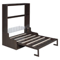 Queen Size Murphy Bed Wall Bed With Cushion,Espresso Queen Espresso Mdf Lvl