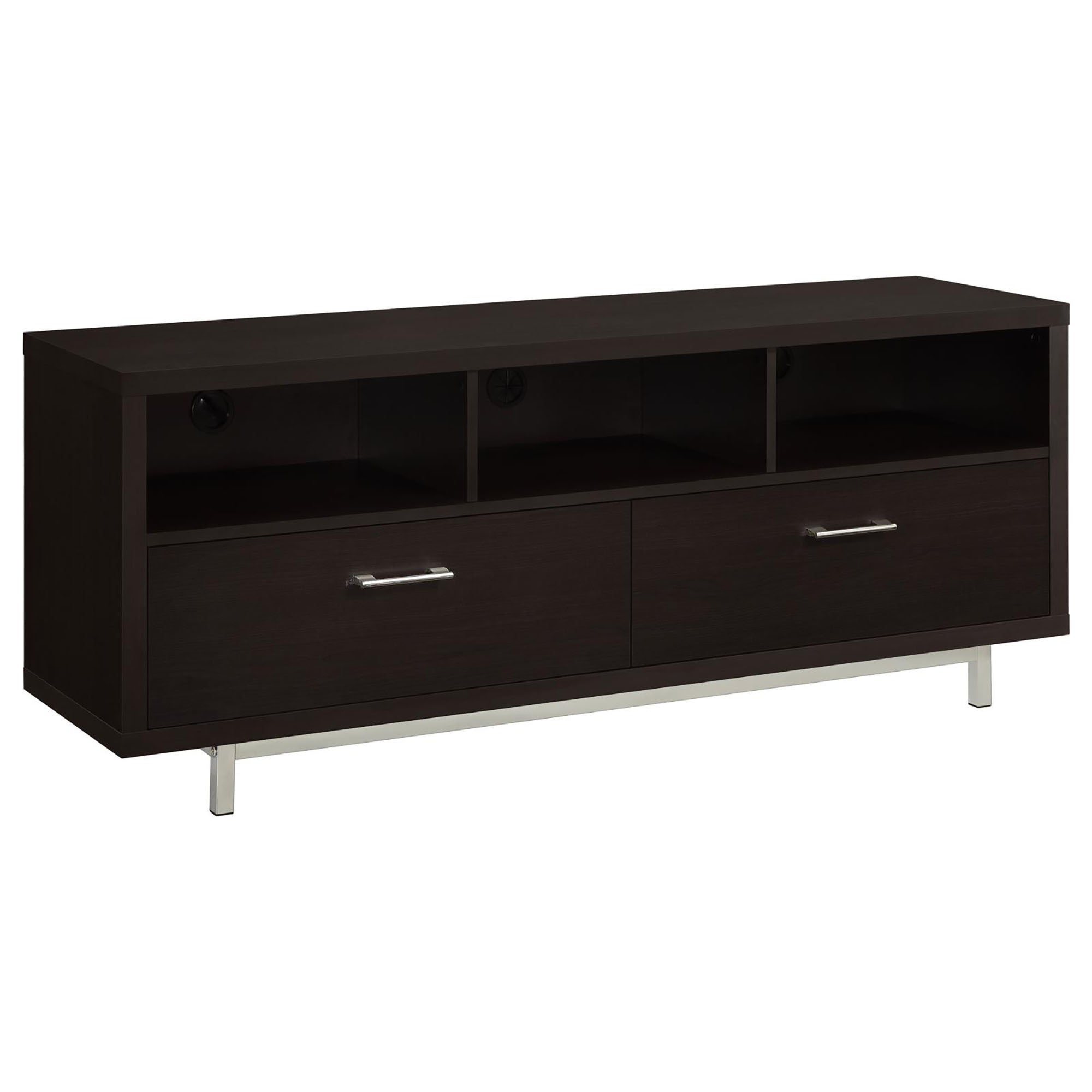 Cappuccino 60 Inch Drawer Storage Tv Console Brown Primary Living Space 60 Inches 60 69 Inches Contemporary,Modern 65 Inches Wood